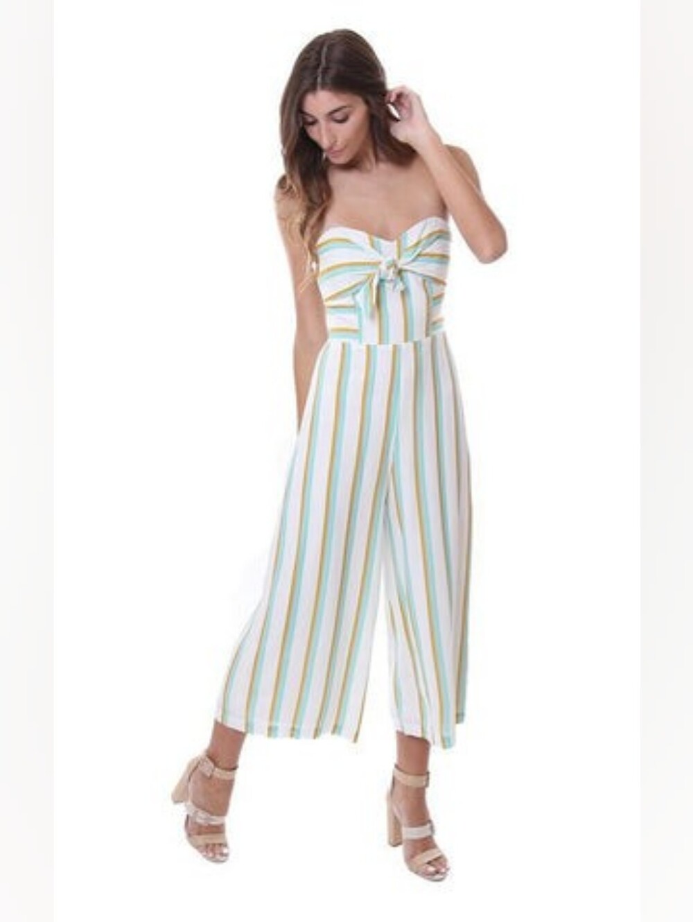 Amanda Uprichard Lincoln Striped Jumpsuit In L